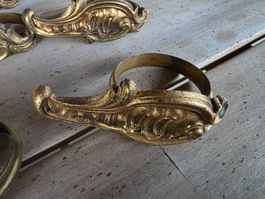 9 antike Gardinen Vorhang Stangen Haken Raff Halter