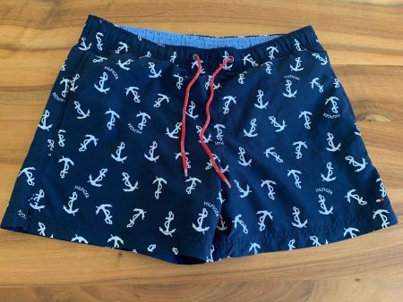 Lässige Tommy Hilfiger Badehose, Gr. S, Dunkelblau mit Anker