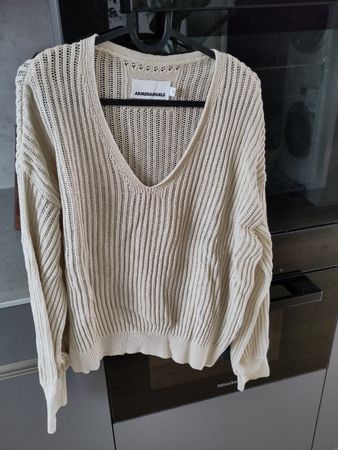 ARMEDANGELS Pullover beige Grösse M Leinen Viskose
