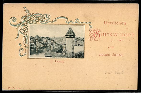 Ansichtskarten: AK Luzern, Kapellbrücke und Wasserturm – Gebraucht aus Berlin von bartko-reher