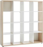 Bibliothèque séparatrice comme neuve blanche et bois blanchi