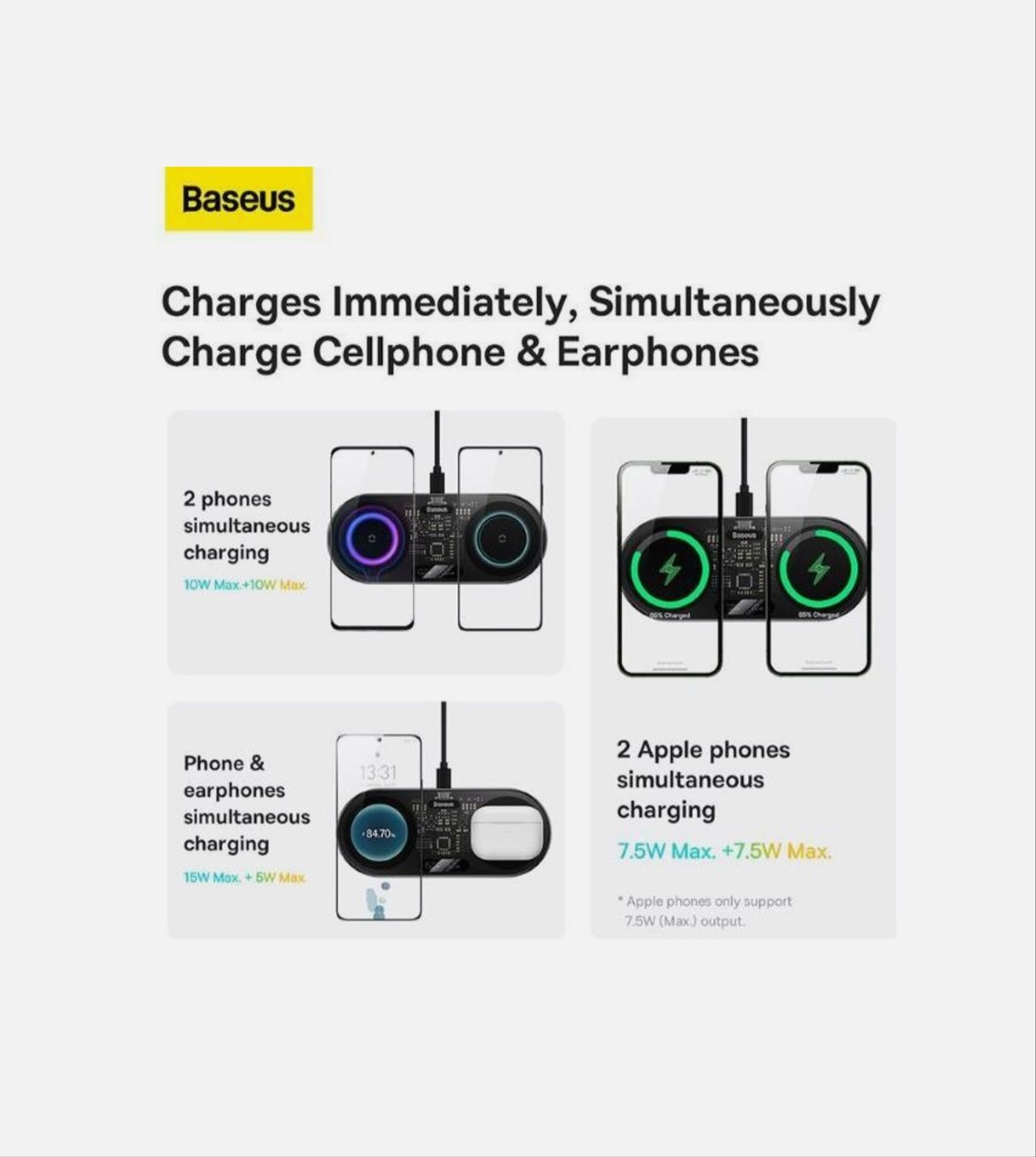 Baseus Caricabatterie: Baseus Digital LED Display 2in1 Wireless Charge – Nuovo e nell'imballaggio originale da Winterthur venduto da Pcline1 7