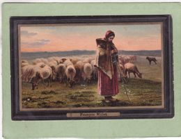 Kitsch Kunst Francois Millet Schafhirtin Schafe 1908
