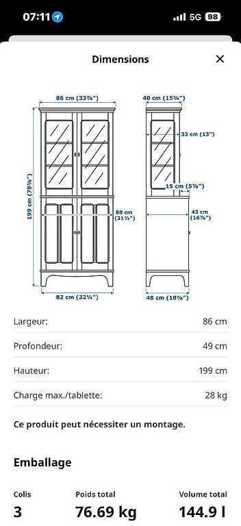 Armadi: Armoire avec portes vitrées – Usato da Genève venduto da sop_xjr7 3
