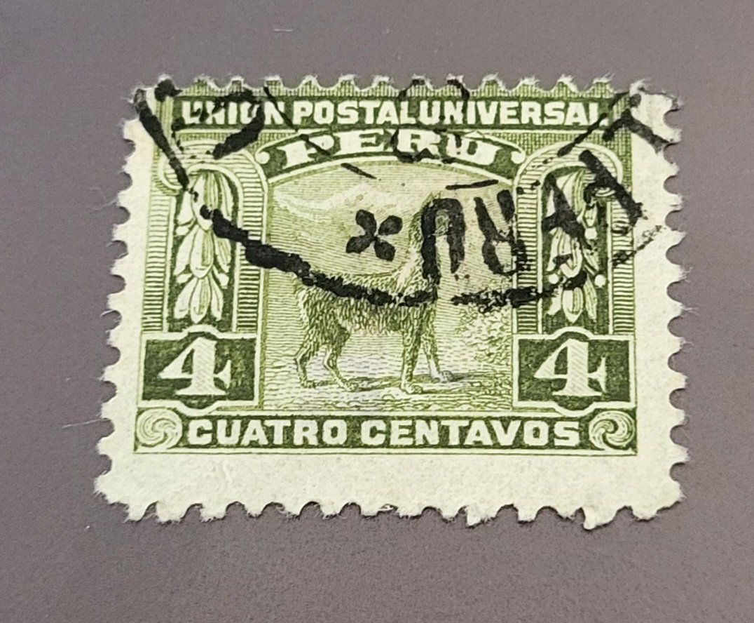 Alle Briefmarken: Peru 1907 Lama alte briefmarke – Gebraucht aus St Gallen von Stampsalshobby