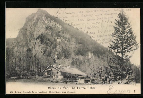 Cartes postales: AK Creux-du-Van, La Ferme Robert, 1902 – D'occasion à Berlin par bartko-reher