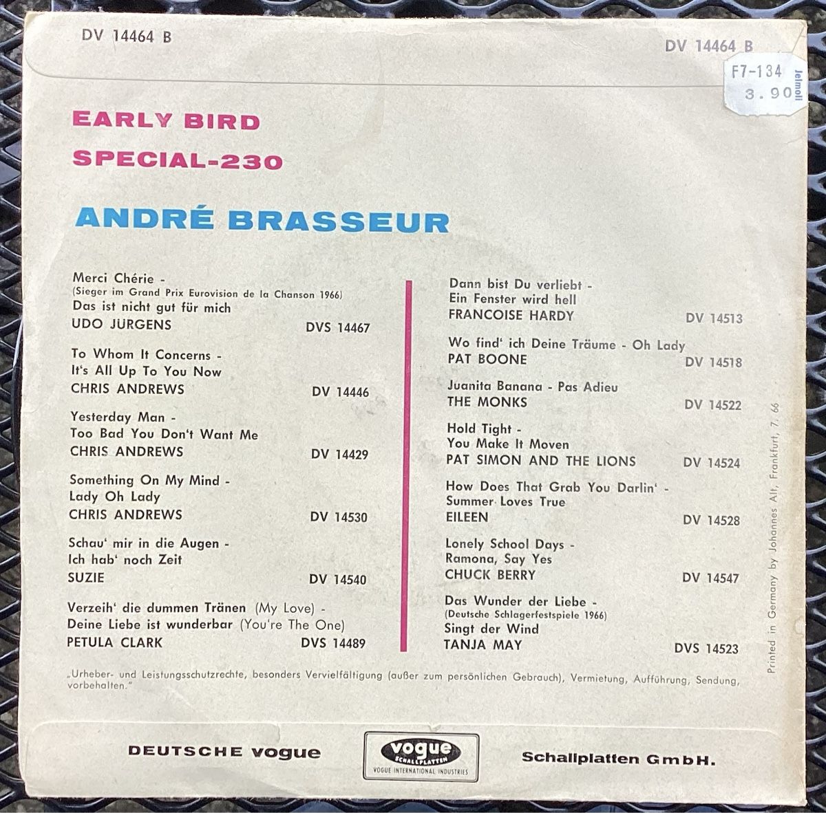 Dischi in vinile: Vinyl Single,  Early Bird – Usato da Reinach BL venduto da Linda013 1
