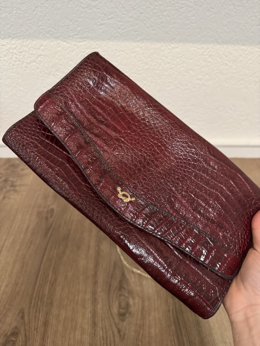 Borse da donna: Vintage Tasche Clutch weinrot – Usato da Fislisbach venduto da KolibriSecondhand 1