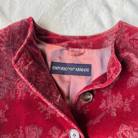Emporio Armani Samtjacke mit floralem Muster Gr. 42
