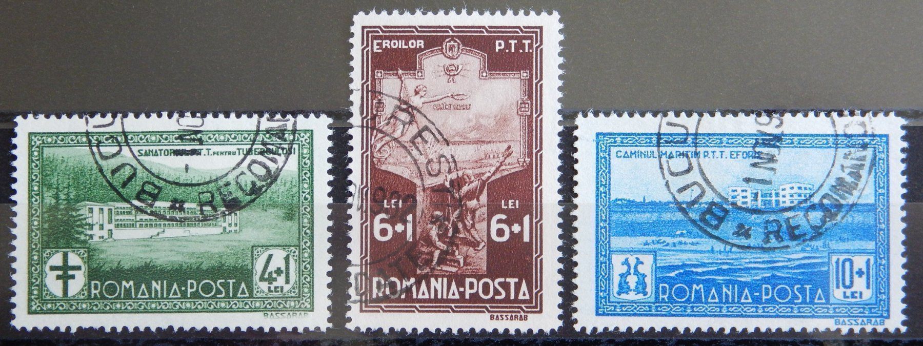 Tutti i francobolli: Rumänien Kat. 446-448 gest. 1932 – Usato da Zürich venduto da Muehlekauf