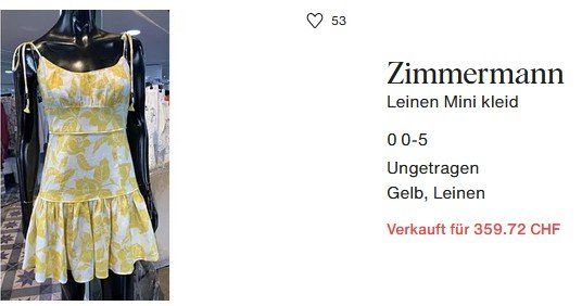 Zimmermann Vestiti: Zimmermann Kleid / robe XS – Usato da Collonges venduto da arashee 6