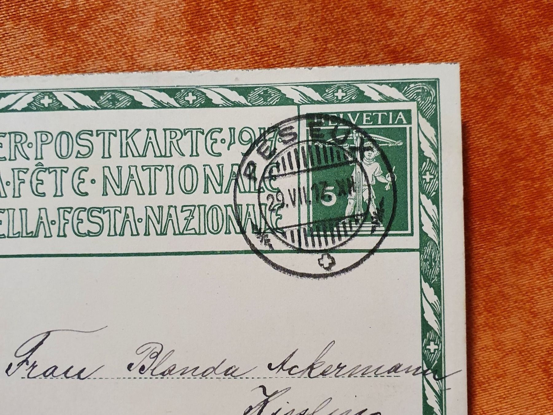 Cartoline postali: Bundesfeier Helvetia 1917 – Usato da Küttigen venduto da Melisch1000 2