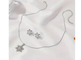 Schmuckset Halskette + Ohrringe Schneeflocken