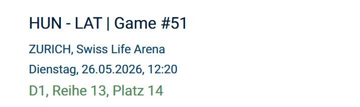Biglietti: Hockey WM – Nuovo (secondo la descrizione) da Schattdorf venduto da Rozi5 1