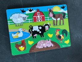 Holzpuzzle Melissa & Doug Bauernhof Motiv gebraucht