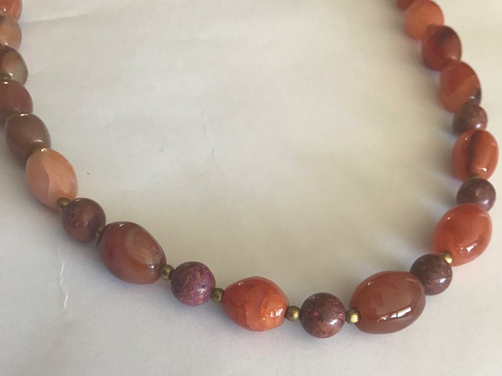 Collana Lunga di Radice di Rubino e Argento 925, sfere 4mm - Collane