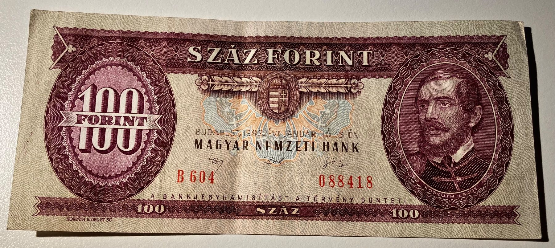 Banconote: Ungarn 100 Forint 1992 – Usato da Algetshausen venduto da Carrhard