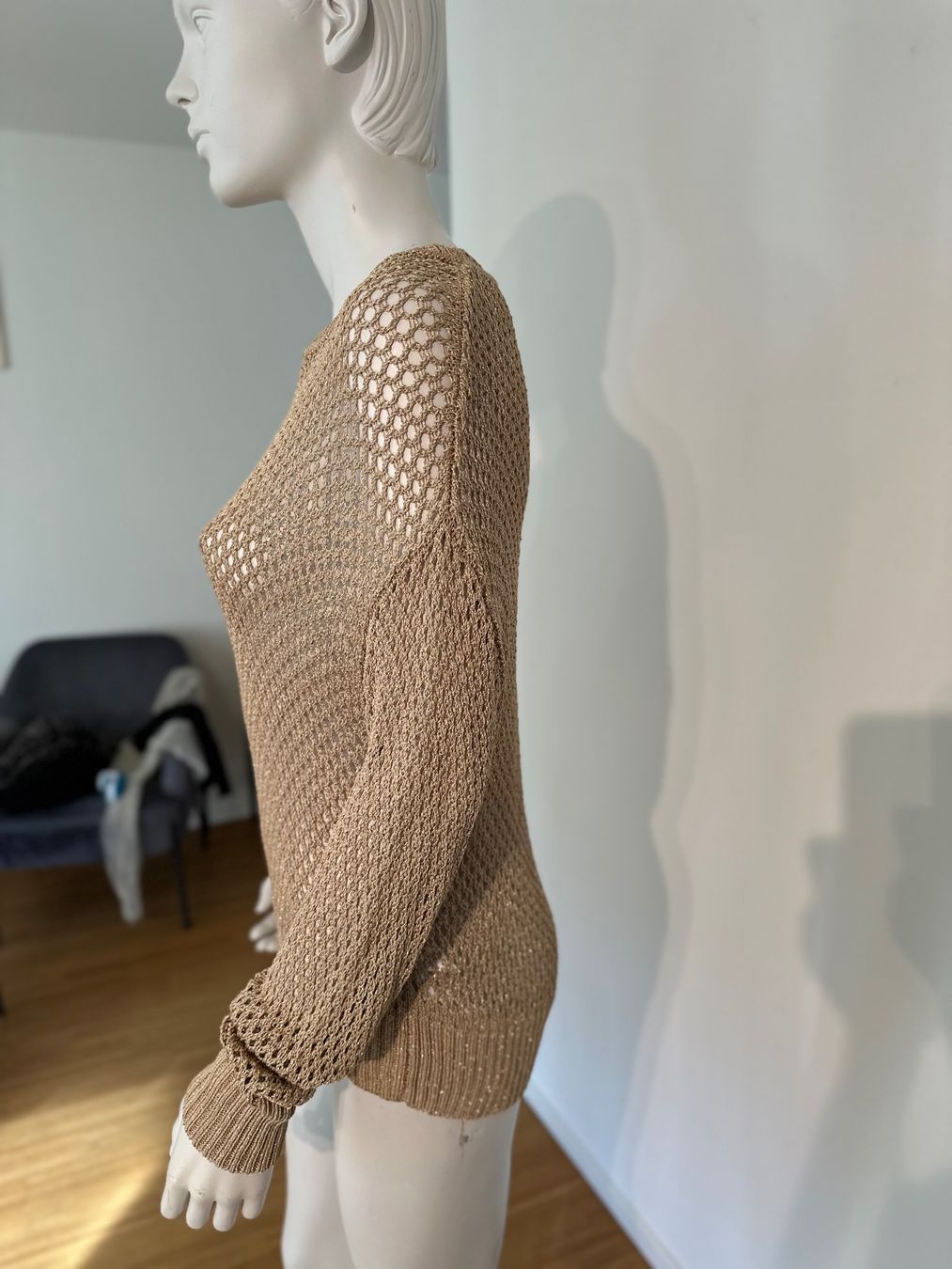 Patrizia Pepe Maglioni & Felpe: Pullover von Patrizia Pepe | Gr. S | gold | Netzoptik – Nuovo (secondo la descrizione) da Kilchberg ZH venduto da nad_6dwp 1