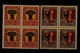 1918, Pro Juventute, Viererblöcke **