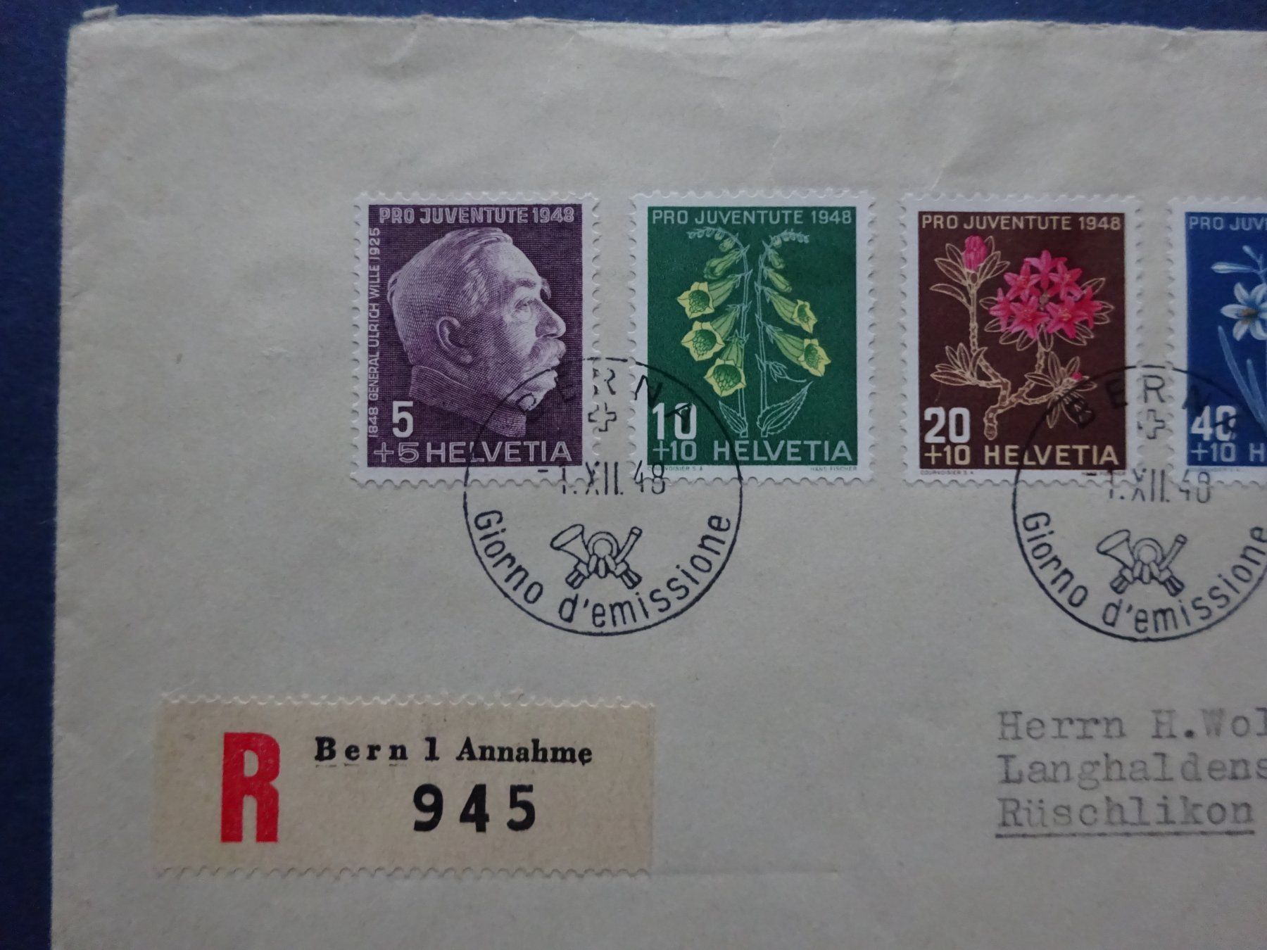 Tutti i francobolli: 1948 Pro Juventute FDC BERNA – Usato da Appenzell-Steinegg venduto da adi1975 2