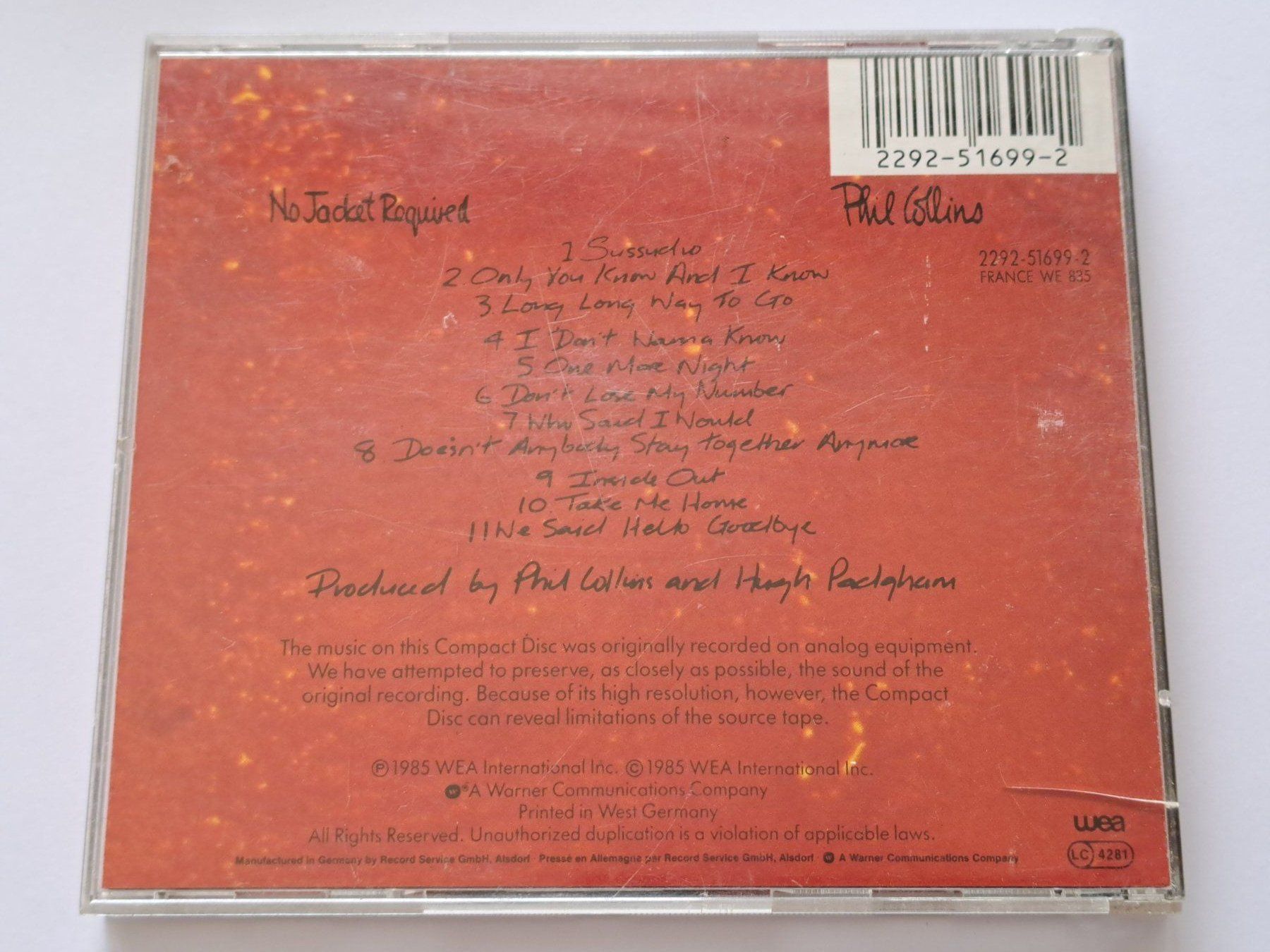 CDs: CD Phil Collins – No Jacket Required – D'occasion à Pully par bro_n52j 1