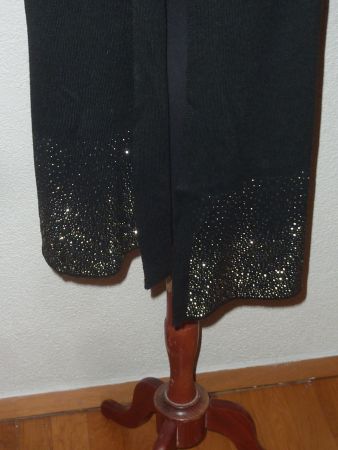 écharpe noir avec strass dorée pour femme