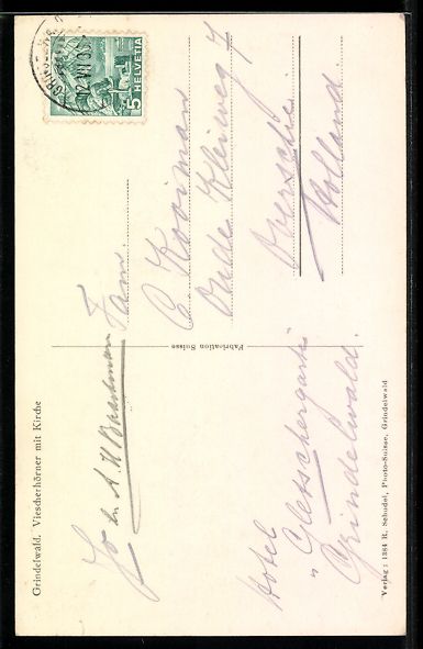 Cartoline postali: AK Grindelwald, Viehscheidorte mit Kirche – Usato da Berlin venduto da bartko-reher 1