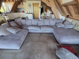 Ecksofa Polster grau