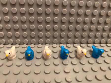 Lego Tiere - blaue und weisse Vögel