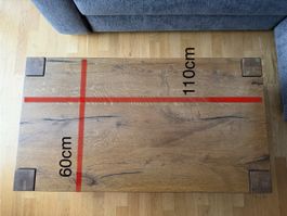 Wohnzimmertisch Eiche massiv 110x60x41 cm mit Schublade