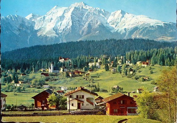 Cartoline postali: FLIMS-WALDHAUS mit Piz Riein – Usato da Jona venduto da philajona