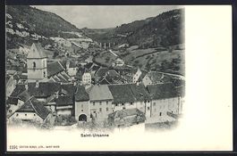 AK Saint-Ursanne, Teilansicht mit Kirche