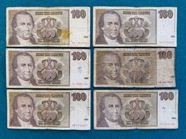 Belgrad 1996 - Jugoslawien - 6 x 100 Novih Dinara Obradović