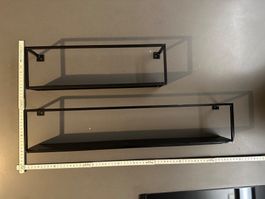 Wandregale Metall schwarz 2er Set rechteckig guter Zustand