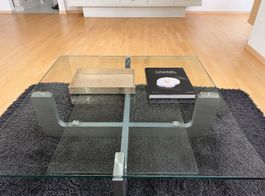 Eleganter Glas-Couchtisch 111 x 111 cm – Sicherheitsglas