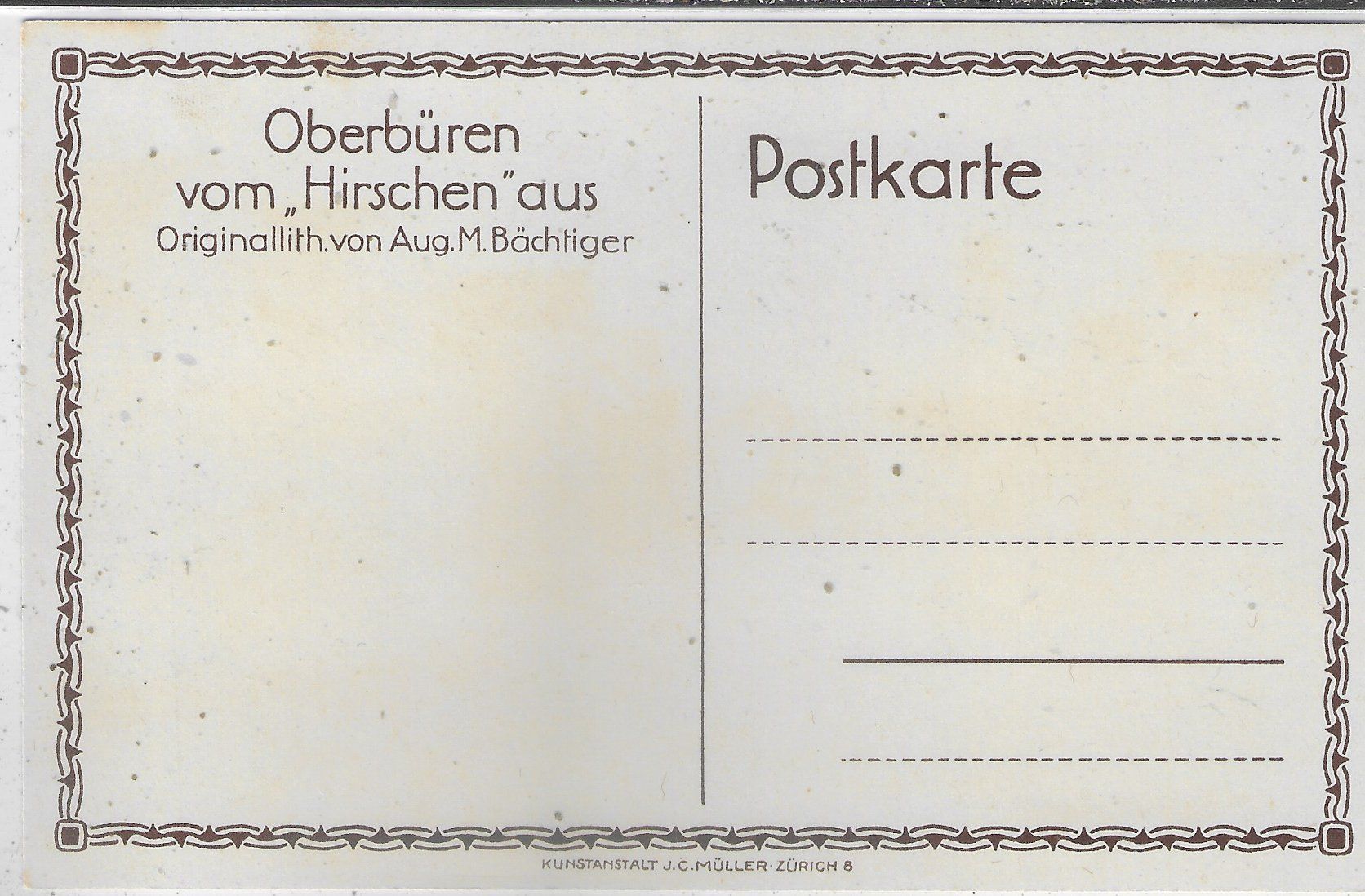 Ansichtskarten: Oberbüren vom "Hirschen" aus - Litho Aug. M. Bächtiger – Gebraucht aus Ettingen von Kartenplanet 1
