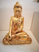 Thai Buddha Holz Figur vergoldet (mit Blattgold) 43 cm hoch