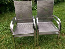 4 hochwertige Gartenstühle Edelstahl