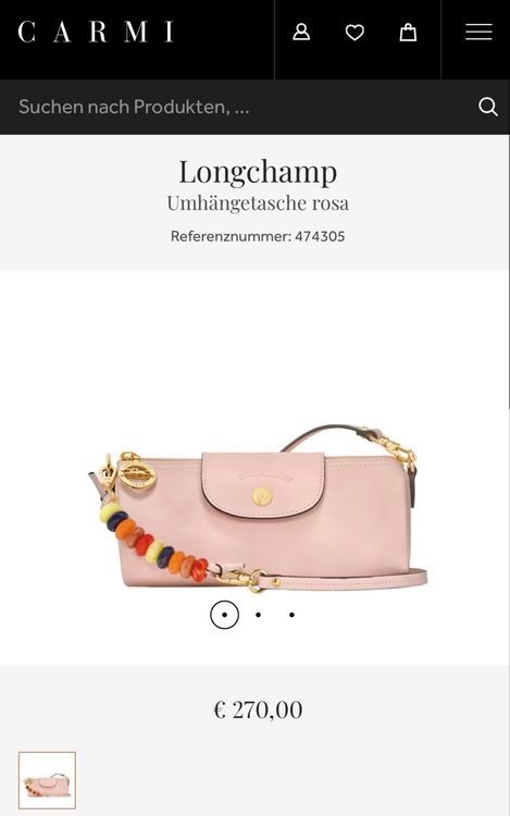 Longchamp Borse da donna: Longchamp Umhängetasche Rosa Leder – Usato da Basel venduto da astwo 1