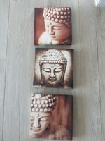 3er Set Wandbilder Buddha braun neuwertig