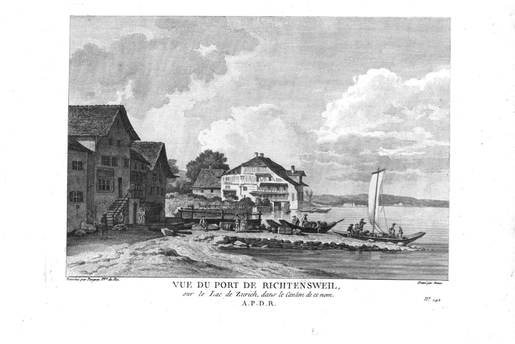 Incisioni: Richterswil Originalkupferstich 1780 – Usato da Rafz venduto da Helvet32
