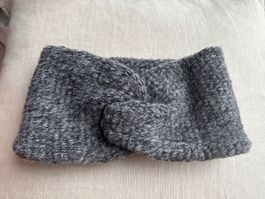 Stirnband Wolle grau