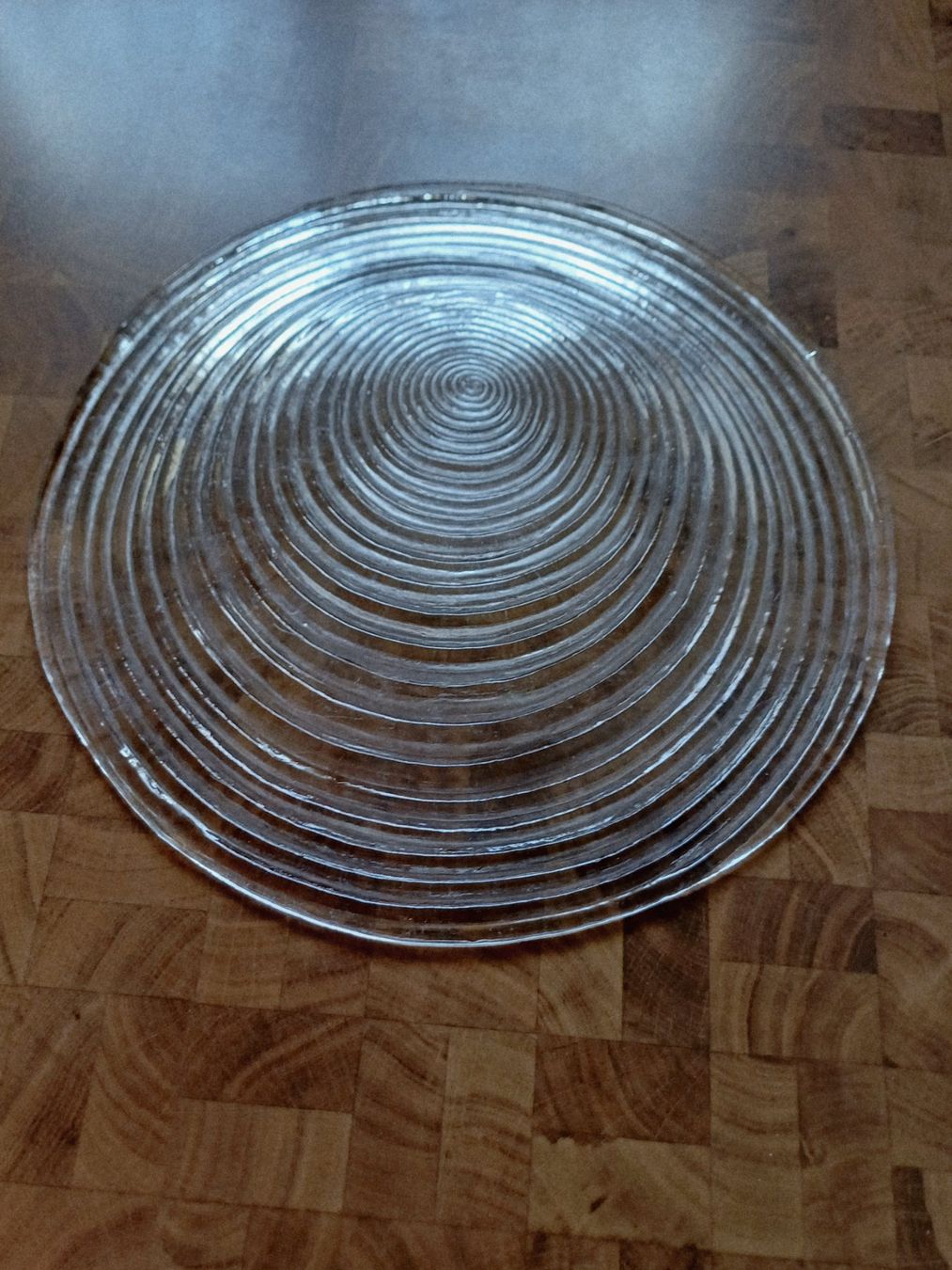 Glasi Hergiswil Piatti di portata: Glasplatte / Servierplatte mit Spiralmuster, Hergiswil – Usato da Kloten venduto da Juanita3 4