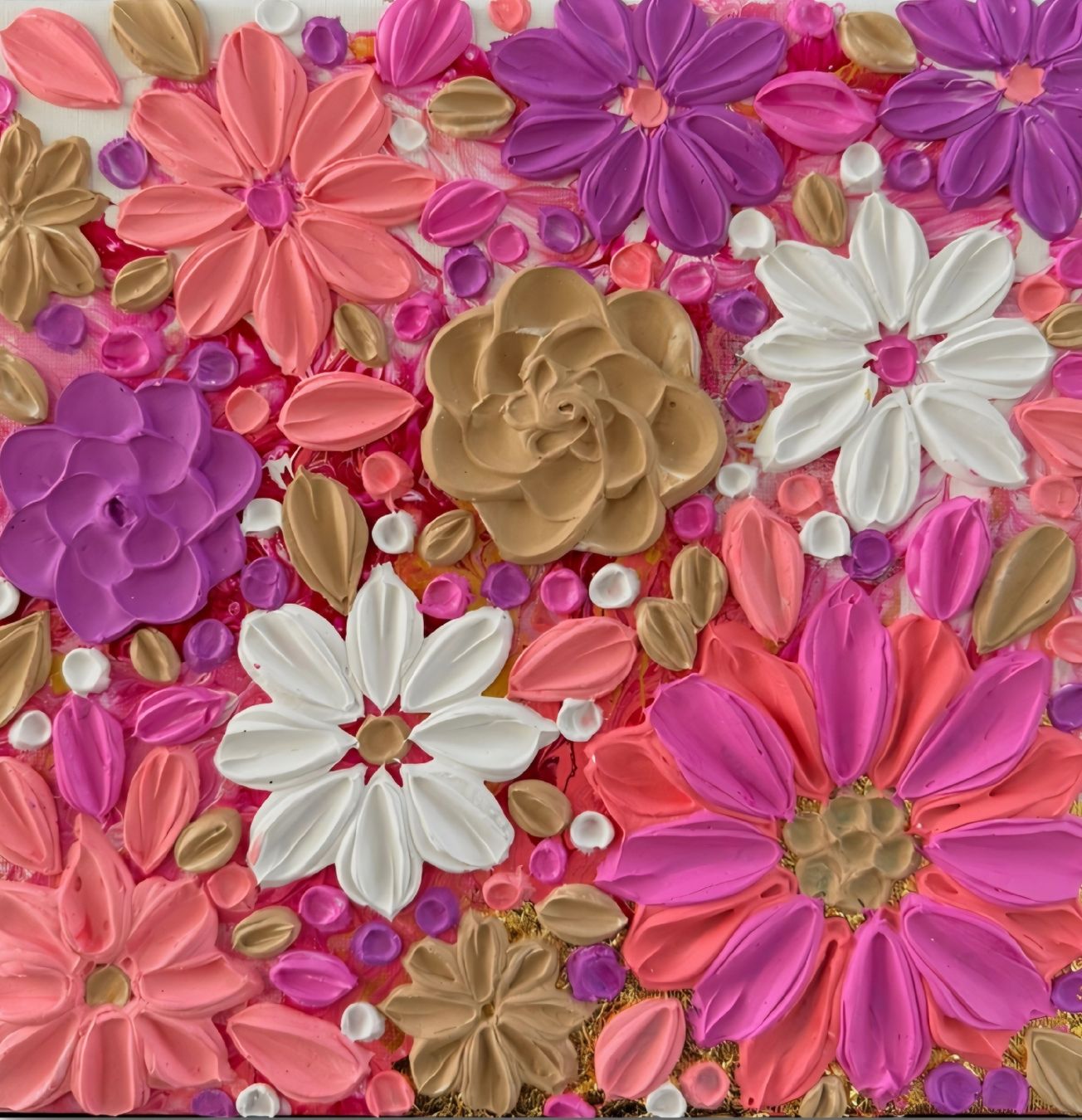 Dipinti: 3D Textured Art Blüten auf Canvas handmade – Nuovo e nell'imballaggio originale da Chur venduto da SwissSalesman