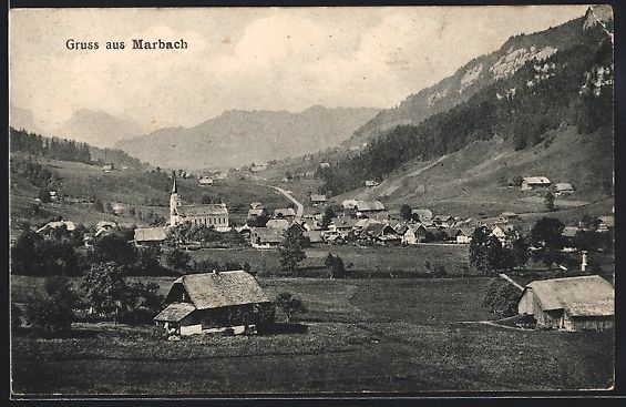 Ansichtskarten: Marbach /LU, Totalansicht aus der Vogels – Gebraucht aus Berlin von bartko-reher
