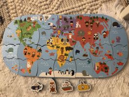 Puzzle éducatif Animaux du Monde Janod - Enfant, neuf !