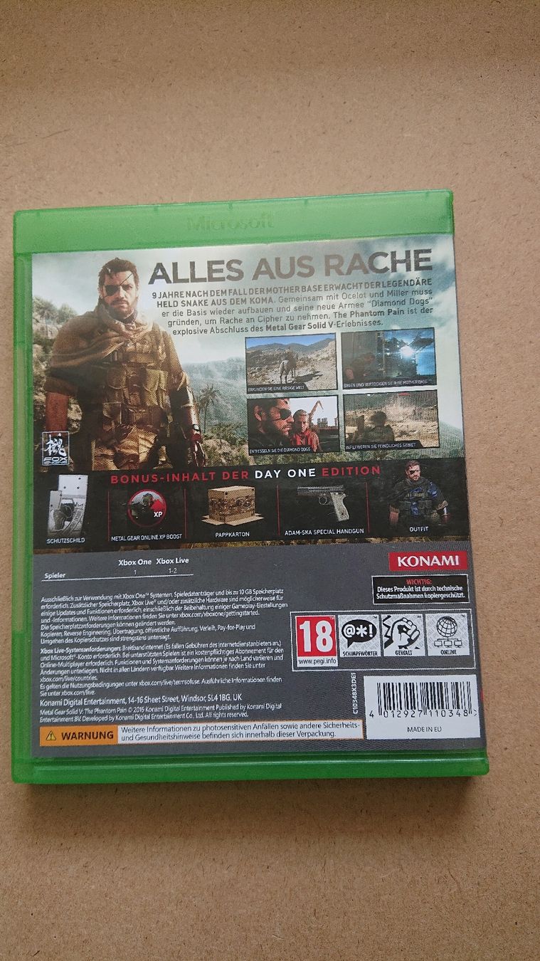 Jeux: Metal Gear Solid V The Phantom Pain Xbox One  – D'occasion à Chur par FreakofRarity 1