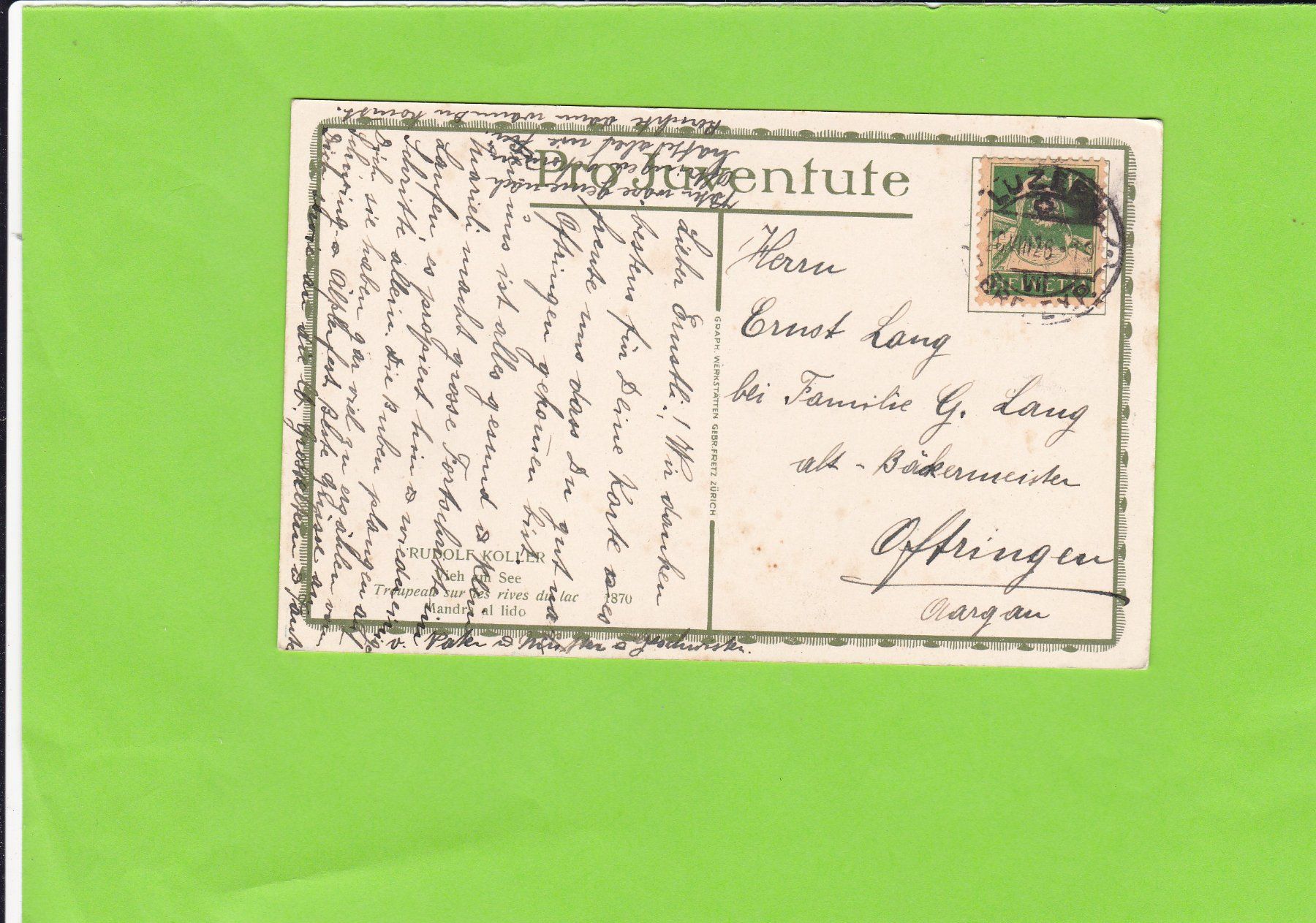 Cartoline postali: Pro Juventute: Vieh im See – Usato da St. Peterzell venduto da neckertal 1