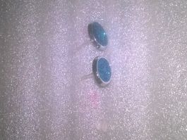 OHRRINGE MODESCHMUCK,,,OVAL FORM,,HELLBLAU GLITZER