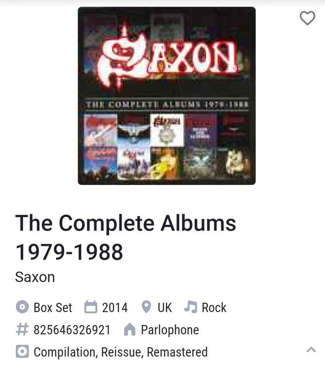 Saxon The complete Albums 19791988 Kaufen auf Ricardo